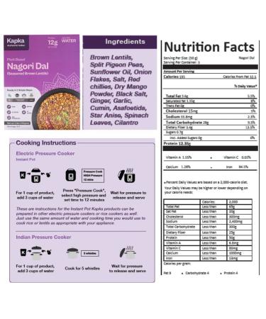 Kapka Vegan Indian Dal Plant Based Protein - 5 Pack Variety | Seasoned Ready to Eat Entrees for Instant Pots | Non-GMO Gluten Free | 3-4 Servings Per Pack | Pack of 5 Dals - Buy Online on SooperMarket.com