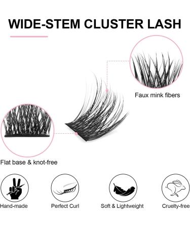 144Pcs Individual Cluster Lashes D Curl 14mm - Soft Natural False Eyelashes for DIY Eyelash Extensions at Home - Pack of 1 - Buy Online on SooperMarket.com