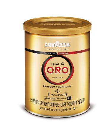 Lavazza Qualita Oro Ground Coffee Blend, Medium Roast, 8.8-Oz Cans (Pack of 4)(Packaging may vary) Authentic Italian, Blended And Roasted in Italy, Non GMO, A Full bodied with sweet, aromatic flavor Qulita Oro Ground 8.8