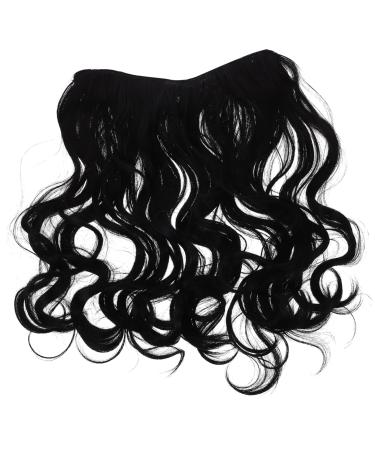 MUSISALY Fluffy U-shaped Wig Hair Clip in Extensions Fake Hair Human Hair Extensions Clip Ins Real Hair Extensions Clip in Human Hair Extensions for Women Clip in Wavy Hair Extensions 45X8CM Black