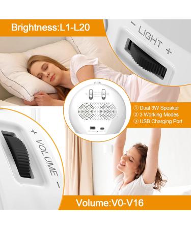 Bluetooth Daylight Alarm Clock with Sunrise Simulation & 22 Natural Sounds | Wake Up Light & Bedside Lamp for Kids - 20 Brightness Levels - Buy Online on SooperMarket.com