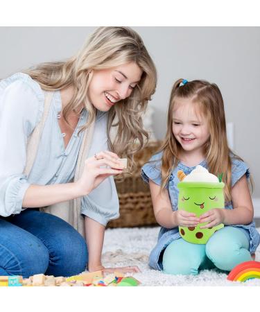 DAWRIS Bubble Tea Plush Pillow - Cute Bubble Milk Tea Cup Shaped Hugging Cushion Toy (Green) - Buy Online on SooperMarket.com