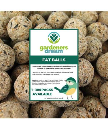 GardenersDream Suet Fat Balls | Premium Garden Wild Bird Food | Enhanced Year-Round Formula | Naturally Blended High in Energy & Protein-Rich Feed | Full of Nutritious Fat Fibre & Moisture (10 Pack) 10 count (Pack of 1)