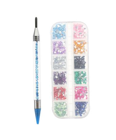 POPETPOP 3 Sets rhinestones for nails blue rhinestones round nail rhinestones nail rhinestone kit nail gems for acrylic nails rhinestone picker dotting pen colored rhinestones flat jewelry 16x1cmx3pcs Bluex3pcs