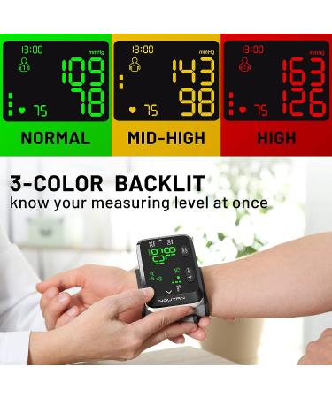 Wrist Blood Pressure Monitor with Large Backlit Display - 198 Memory Readings, Adjustable Cuff, Storage Bag - for Home Use - Black with Backlight - Buy Online on SooperMarket.com