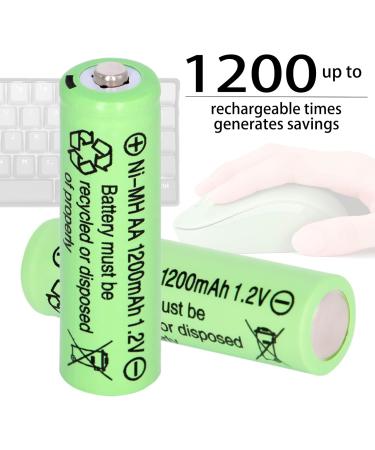 Ni-MH Rechargeable AA Batteries 1.2V 1200mAh - High Capacity for Solar Lights Mouse & Keyboard (Pack of 12 - Buy Online on SooperMarket.com