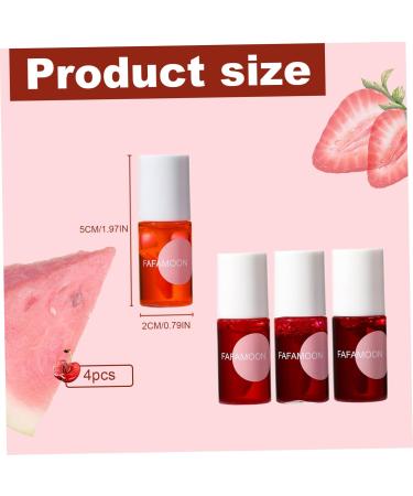 4 PCS Lip Glaze Set - Natural Waterproof Lip Gloss | Long-Lasting Non-Sticky Fruit-Flavored Lip Stain for Daily Use - Buy Online on SooperMarket.com