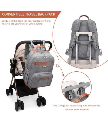 Waterproof Baby Diaper Bag Backpack with Changing Pad - Large Capacity Travel Bookbag for Mom - Grey - Buy Online on SooperMarket.com