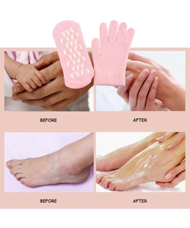 Moisturising Gloves and Socks for Dry Hands Spa Moisture Socks Foot Gel Spa Softens Cracked Silicone Foot Moisturiser Socks and Gloves for Hands Feet Overnight Hydrating Care - Buy Online on SooperMarket.com