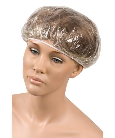 Ponik's Disposable Shower Cap Bathing Cap for Hairdressing Salon Hair Cap for Salon Hair Cap with Elastic Band 100 Pieces Clear Set Waterproof