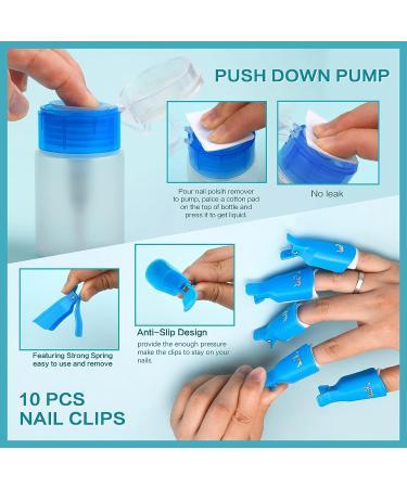 Morovan Gel Nail Polish Remover Kit - Professional Non Acetone Gel Soak Off Remover Set with Cuticle Pusher and Nail Remover Clips - 15 Piece Set - Buy Online on SooperMarket.com