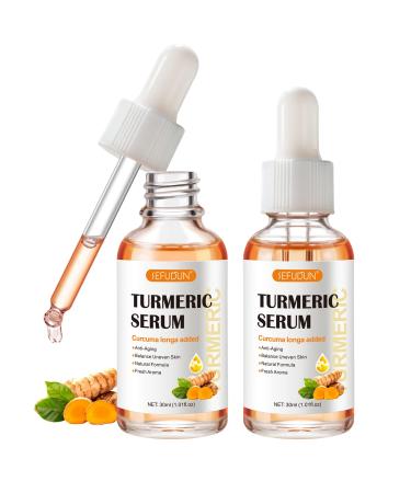 Turmeric Dark Spot Corrector Serum Turmeric Serum for Dark Spots Acne Turmeric Repair Face Serum Skin Care Moisturizing Repair Serum Suitable for All Skin Types(2 * 30ML)