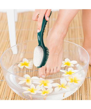 Toseky Foot Brush and Pumice Stone | 2 in 1 Multifunctional Foot Care Tools | Gentle Pumice Stone for Feet Comfortable Bathroom Accessories for Men and Women Green - Buy Online on SooperMarket.com