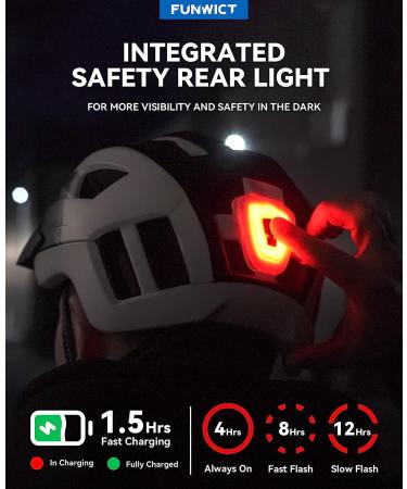 FUNWICT Adult Bike Helmet with Visor, Goggles & Rechargeable Rear Light Black Pink, L 57-61 cm - Buy Online on SooperMarket.com