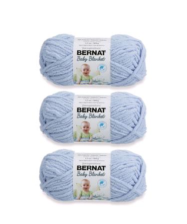Bernat Baby Blanket Baby Blue Yarn - 3 Pack of 100g/3.5oz - Polyester - 6 Super Bulky - 72 Yards - Knitting/Crochet Baby Blue Baby Blanket Baby Blanket