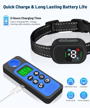 Remote Dog Training Anti Bark Collar | Vibration Beep Voice Call & Static Mode | USB Rechargeable | IP67 Waterproof | Up to 3300FT Range | Harmless Barking Control Device for Small, Medium, Large Dogs - Buy Online on SooperMarket.com