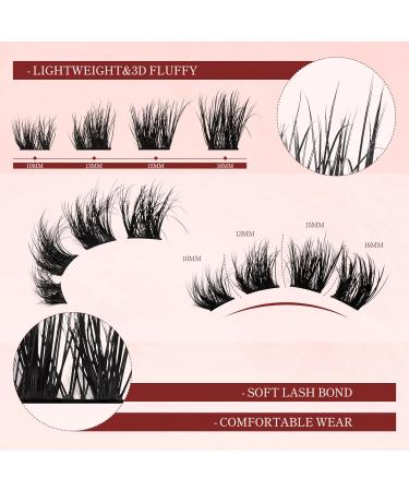 Higu clace False Eyelashes 10 Pairs Natural Wispy Lashes Soft Fluffy Mix10-16mm Individual Lashes Cluster Lightweight DIY Lash Extensions at Home - Bushy Flat 01 - Buy Online on SooperMarket.com