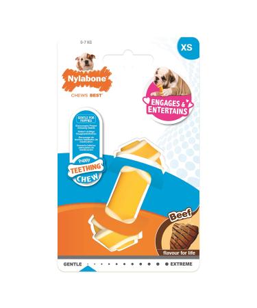 Nylabone 984723eu Knotenbon -Tielzeuge for puppies beef taste - chicken tubes for denture puppies - large XS - for dogs and puppies up to 7 kg 1 piece (1 Pack) knot bones