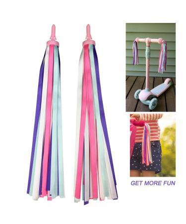 PLATT Kids Bicycle Handlebar Streamers | Colorful Tassel Ribbons for Girls Boys Bike/Scooter Handgrip - Purple 1 Pair - Buy Online on SooperMarket.com