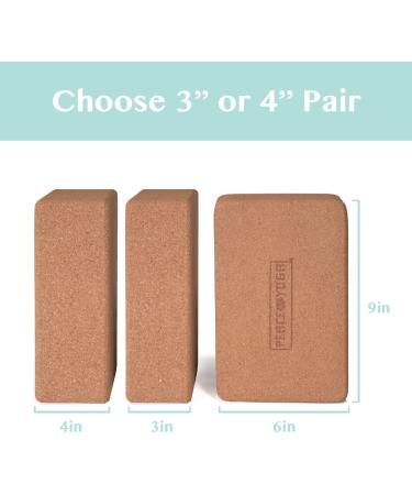 Cork Wood Yoga Blocks 2 Pack - Premium Lotus Design - 9 x 6 x 4 inches - Buy Online on SooperMarket.com