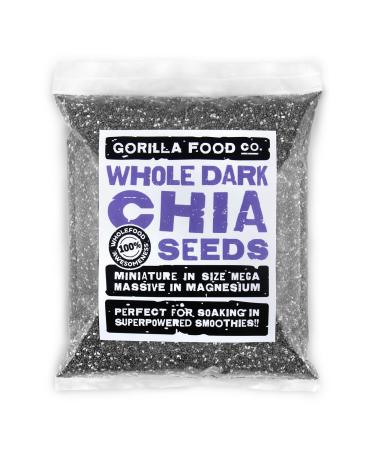 Gorilla Food Co. Whole Dark (Black) Chia Seeds - 400g - Raw Non-GMO