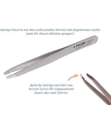 Faude Professional Tweezers for Precise Eyebrow Plucking - Stainless Steel & Silk Touch Coated | Perfect for Fine Hairs & Ingrown Hair - Buy Online on SooperMarket.com