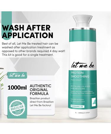 Let Me Be Hair Keratin Treatment 33.8 fl.oz - Brazilian Protein Smoothing & Moisturizing Treatment for Frizz-Free, Shine, and Straight Hair - Buy Online on SooperMarket.com