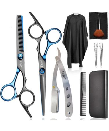 Hairdresser shears hair cutting shears set fcysy 10 pcs professional hairdresser cutting edge kit scissors hair cutting hairdresser hairstore children dog effilator scissors hairdresser professional blue blue black 10 pcs