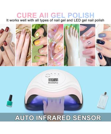 168W UV LED Nail Lamp for Fast Gel Nail Drying - Professional Salon Tool with 4 Timer Settings - Auto Sensor for Fingernail and Toenail - 1 Count - Buy Online on SooperMarket.com