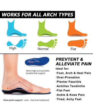 Valsole Orthopedic Insoles for Men & Women - Soft Shoe Inserts for Flat Feet & Plantar Fasciitis - Comfort support | EU Size 40-41 (26cm) V107B - Buy Online on SooperMarket.com