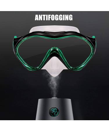 Kids Swim Mask with Nose Cover | Snorkel Diving Mask for Scuba Snorkeling | Anti-Fog Lens | Waterproof Socket | 180 View Angle | Black/Green - Buy Online on SooperMarket.com