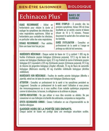 Traditional Medicinals - Organic Echinacea Plus Elderberry Herbal Tea (Pack of 6) - Help Fight off Respiratory Tract Infections - 96 Tea Bags Total Echinacea Plus Elderberry 16 count (Pack of 6) - Buy Online on SooperMarket.com