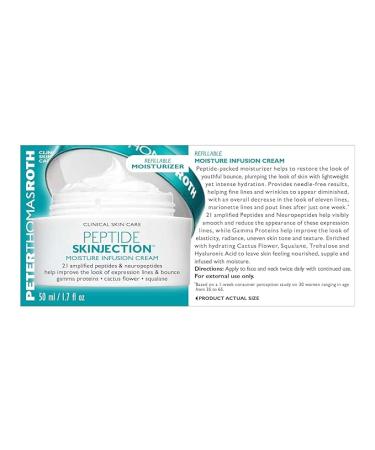  Peter Thomas Roth | Peptide Skinjection Moisture Infusion Cream Refillable Moisturizer For Loss of Firmness and Elasticity Fine Lines & Wrinkles Dryness 21 Amplified Peptides & Neuropepti des - Buy Online on SooperMarket.com