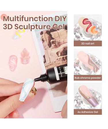 MIZHSE 3D Nail Gel - Clear Sculpting Gel for Nail Art | 15g Molding & 5D Embossed Gel for Stunning Manicures | International Shipping Available - Buy Online on SooperMarket.com