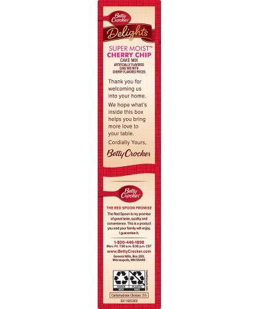 Betty Crocker Super Moist Cherry Chip Cake Mix 15.25 oz - Delicious & Easy to Bake - Buy Online on SooperMarket.com