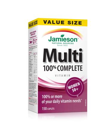 Jamieson 100 percent Complete Multivitamin for Women 50 plus - Value Size 150 Caplets 150 Count (Pack of 1)