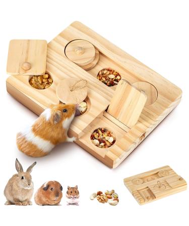Guinea pig toy 6 in 1 hamster wooden toys hamster accessory set hamster cake stuff small animals chopy small animal toys suitable for searching for feed for rabbits hamster chinchillas hamster feed search