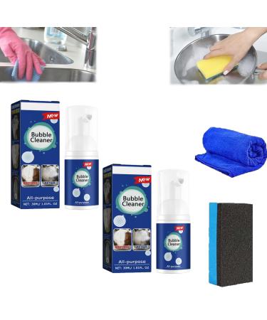 Acssart Foam Cleaner Acssart Cleaner acssart foam cleaner bathroom Kitchen Heavy Oil Stain Foaming Cleaner Bubble Cleaner Foam Spray Bathroom All Purpose Rinse Free Cleaner Spray (2 30ML) 2 0.06 ml (Pack of 500)