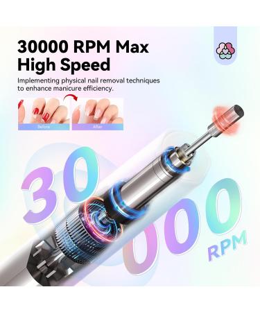 SAVILAND 30000RPM Electric Nail Drill - Fast Acrylic Nail Removal Cordless Lightweight Nail File with 12 Bits for Professional Manicure & Pedicure at Home - Buy Online on SooperMarket.com
