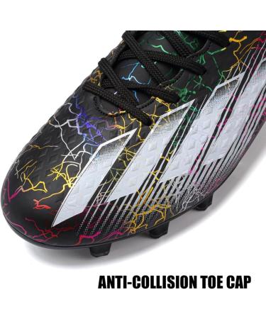 Roking Soccer Shoes for Men - Microfiber Cleats with Stollen Spikes for Artificial Turf & Outdoor Sports - Size 39 EU - Black - Buy Online on SooperMarket.com