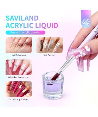 Saviland 120ml Monomer Acrylic Nail Liquid - Non-Yellowing MMA-Free Formula for Nail Extensions and Carving - Home DIY or Salon Use - Buy Online on SooperMarket.com
