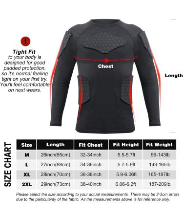 Zicac Men's Compression Padded Shirt - Sports Shock Rash Guard for Soccer Basketball, X-Large - Buy Online on SooperMarket.com