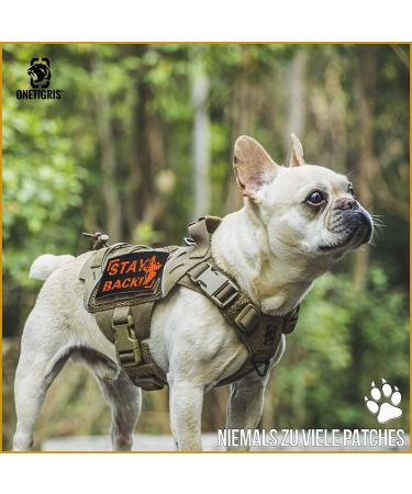 Oneigris Hi-Vis Reflective Dog Patches - Orange/Black Laser-Cut Design for Enhanced Visibility | International Shipping Available - Buy Online on SooperMarket.com