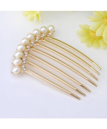 Ivory Pearl Crystal Wedding Bridal Hair Comb - Elegant Rhinestone Hairpin Accessory - Buy Online on SooperMarket.com