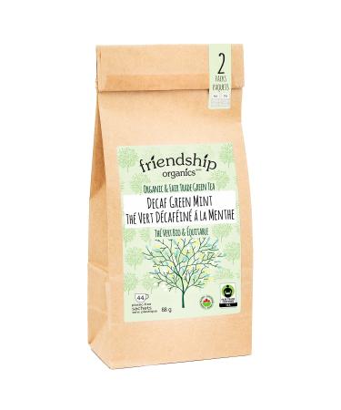 Friendship Organics Decaf Green Mint Tea Bags Organic and Fair Trade 44 Count 44 Count (Pack of 1)