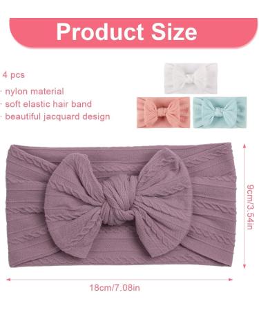 Shop Eihi 4-Piece Baby Girls Headband Set | Nylon Hair Bands for Newborns & Toddlers - 4 Colors Available - Buy Online on SooperMarket.com