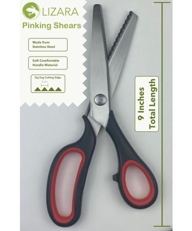 LIZARA Professional Heavy Duty Pinking Shears Scissors for Fabric - Pack of Zig Zag and Scalloped Pattern Scissors | Tailor's Pinking Shears for Precision Fabric Cutting - Buy Online on SooperMarket.com