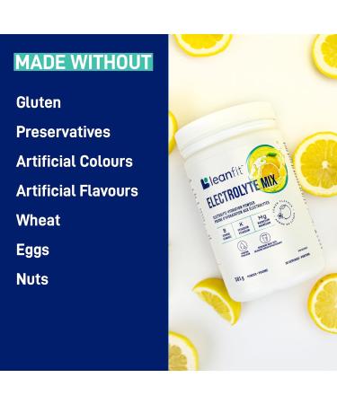 LEANFIT ELECTROLYTE MIX Citrus Lemon Electrolyte Hydration Powder Drink Mix Non GMO Vegan Gluten-Free 30 servings 381g tub - Buy Online on SooperMarket.com
