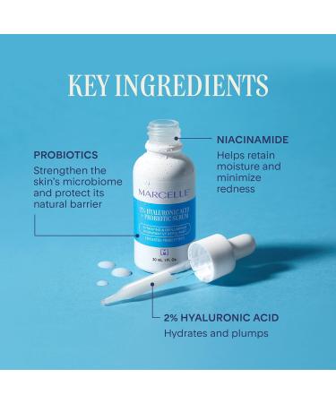 Buy Marcelle 2% Hyaluronic Acid + Probiotic Serum | Vegan Cruelty-Free Oil-Free Hypoallergenic - International Shipping Available - Buy Online on SooperMarket.com