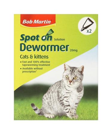 Bob Martin Spot On Dewormer for Cats & Kittens 2 Vials 50g - Bulk Deal of 10x